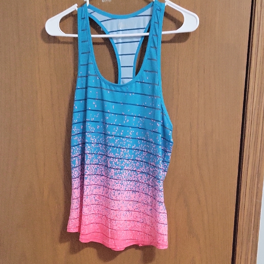 ZYIA Blue and Pink Gradient Tank Top